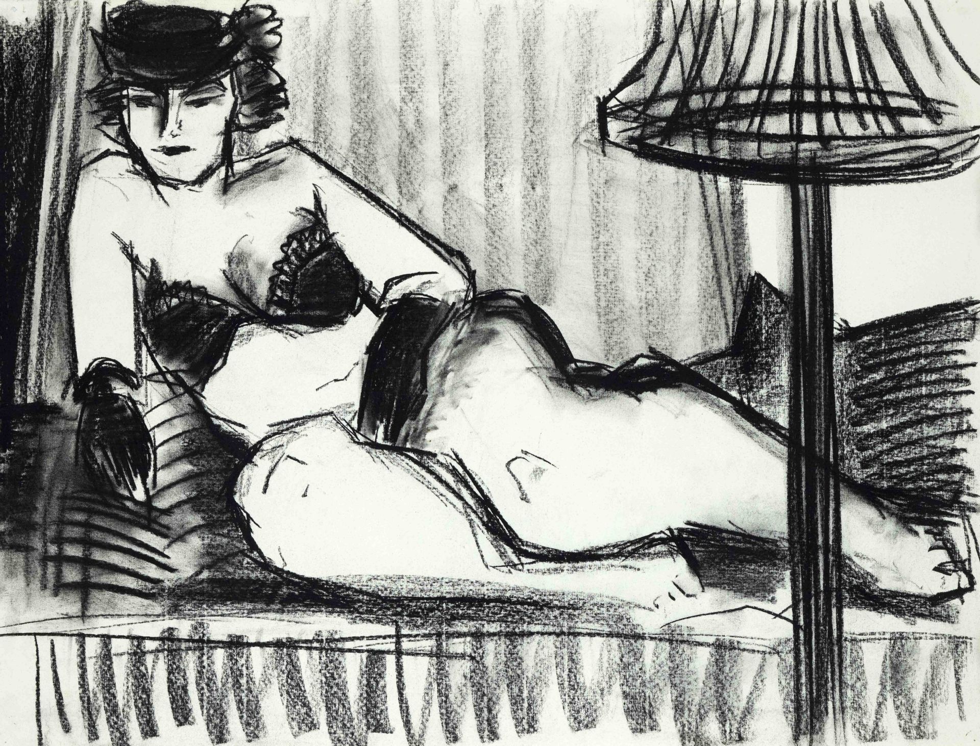 Marion Kallauka (*1949), 12 nude drawings by the artist born in Darmstadt, who studied in Berlin and