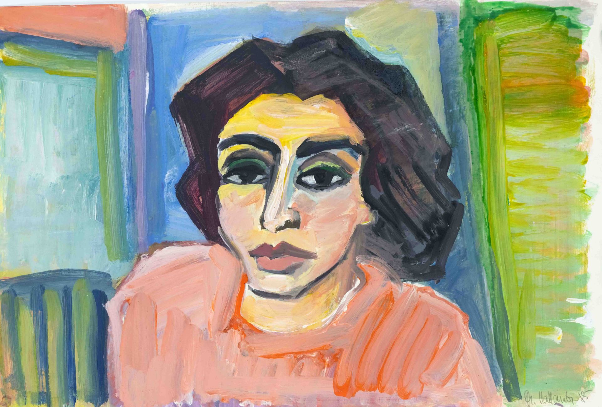 Marion Kallauka (*1949), four expressive portraits of women by the Darmstadt-born artist. She - Image 3 of 4