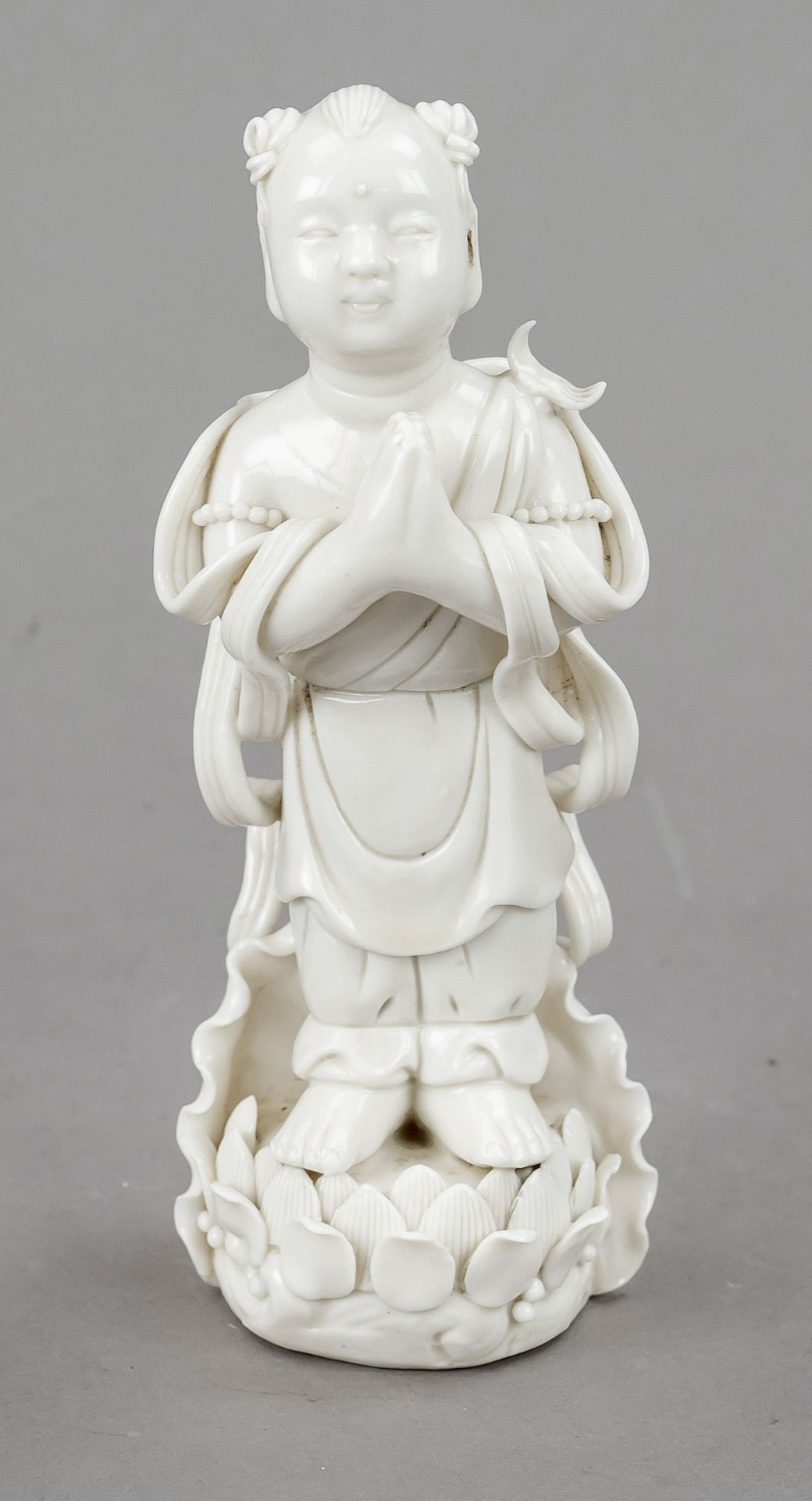 Sudhana Kumara Blanc de Chine, China, 19th/20th century, dehua porcelain of boy Shancai Tongzi on