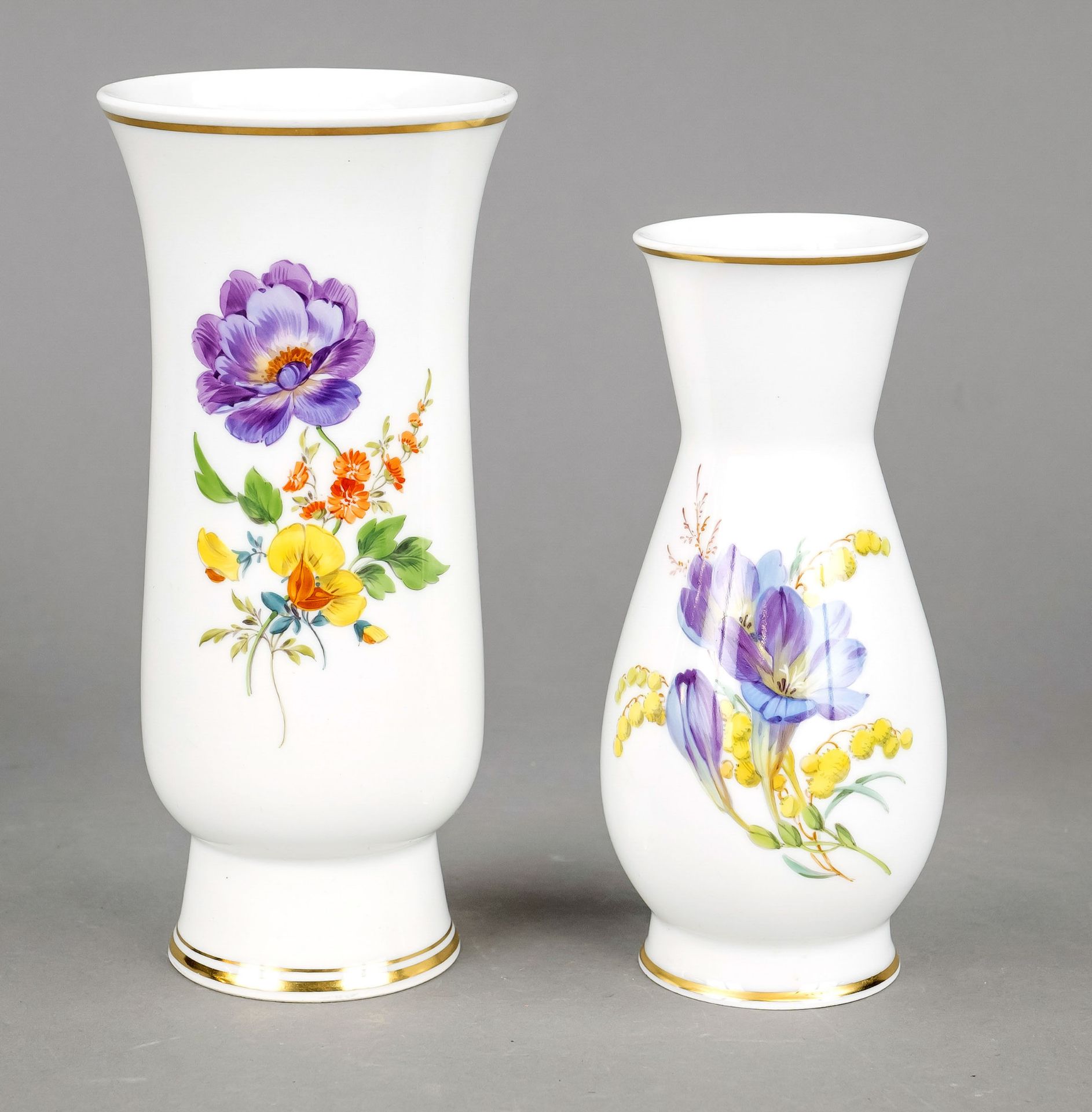 Zwei Vasen, Meissen, Marken na