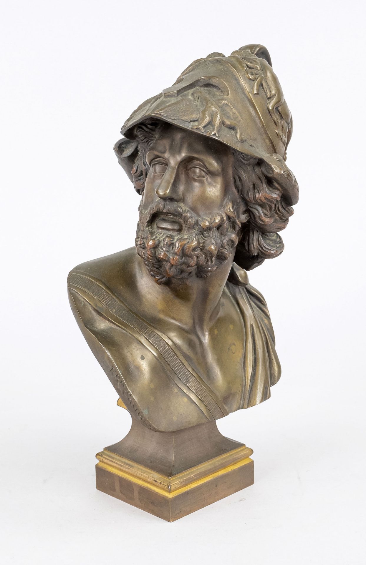 Ron Lion Sauvage, French sculptor of the 19th century, bust of Ajax (sometimes also called