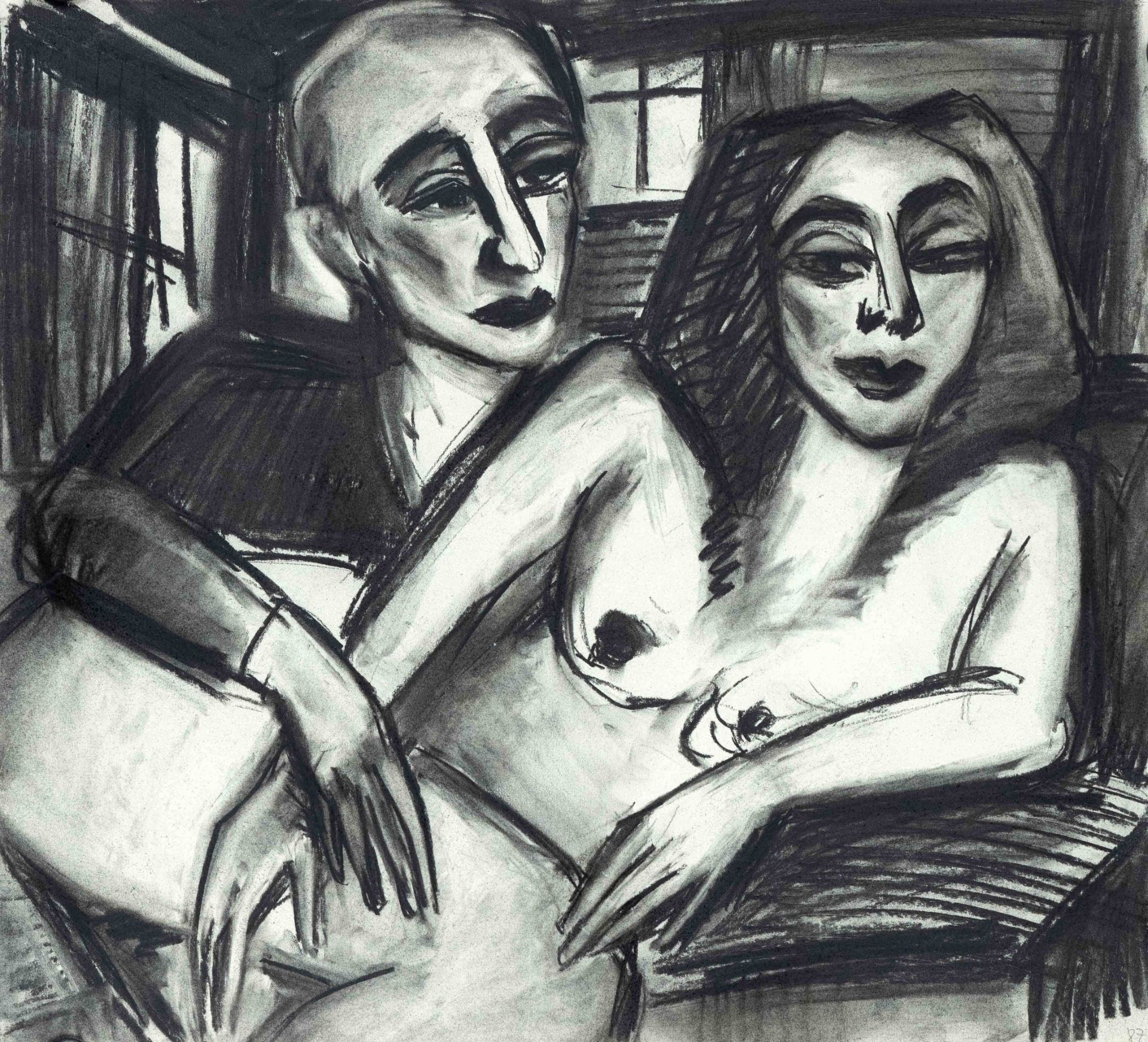 Marion Kallauka (*1949), 11 charcoal drawings by the Darmstadt-born artist, who studied in Berlin - Image 2 of 5