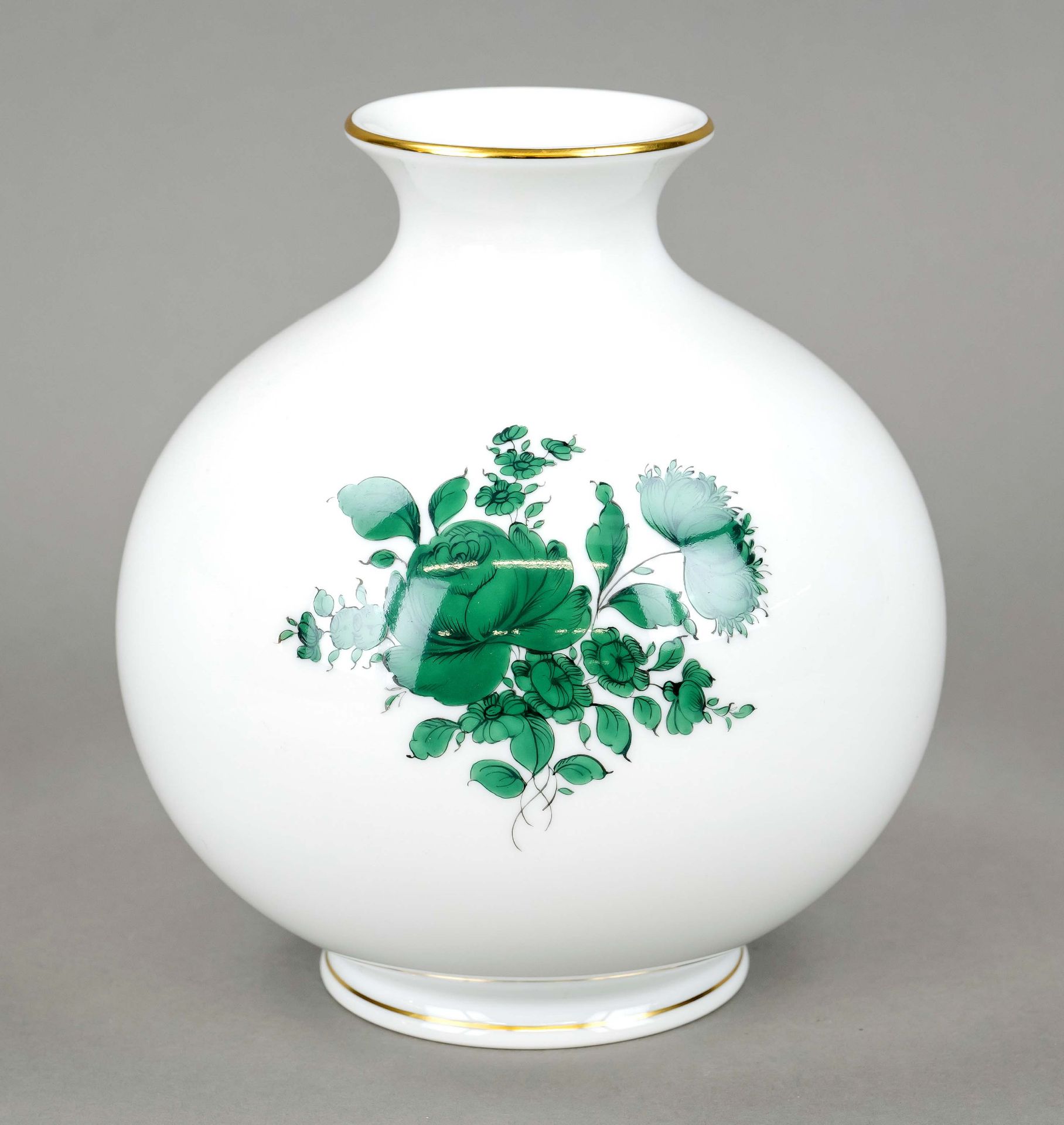 Vase, Augarten, Vienna, late 20th century, spherical shape, model no. 511, decor no. 5098, Maria