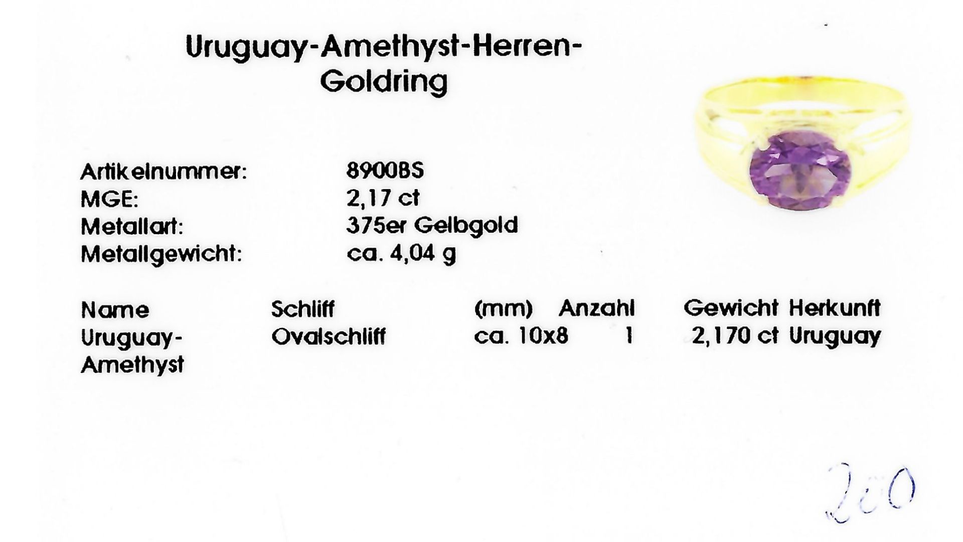 Amethyst-Ring GG 375/000 mit e - Bild 2 aus 2