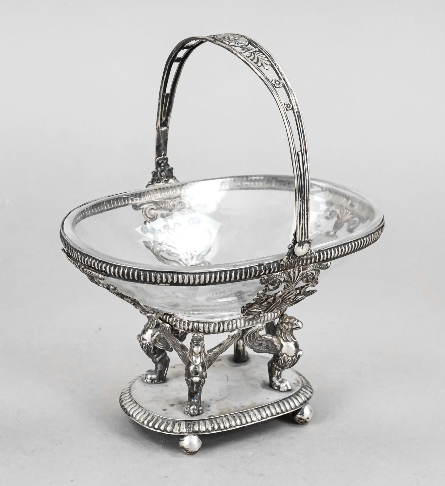 Empire centerpiece, probably German, early 19th century, maker's mark P. B. & C., silver 13