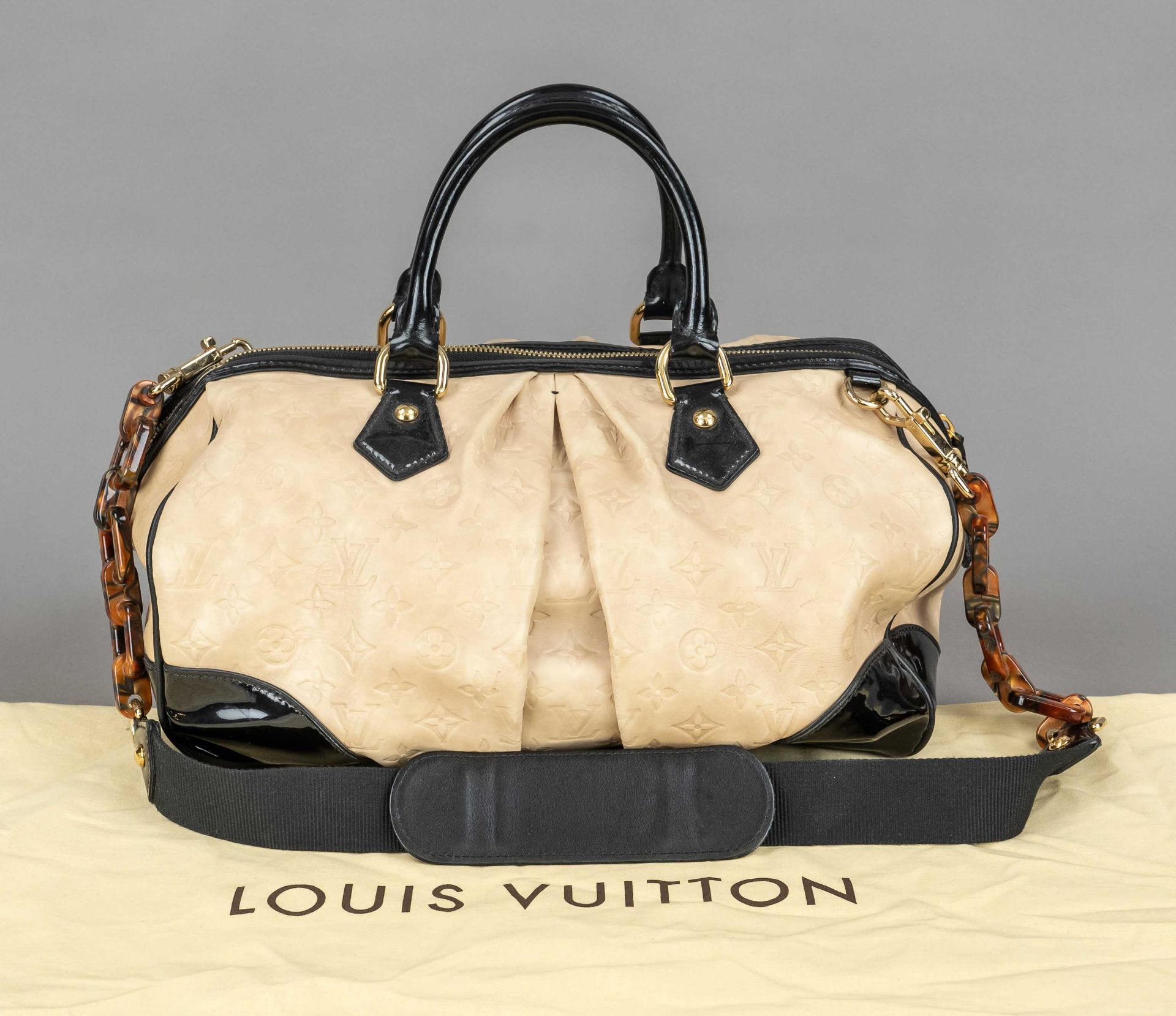Louis Vuitton, Limited Edition Ivory Embossed Monogram Stephen Bag, embossed sand-colored calfskin