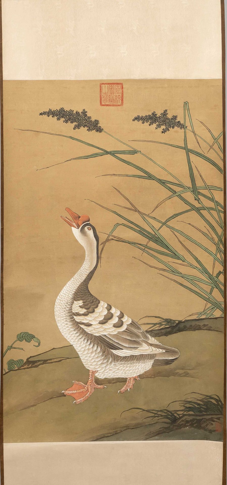 ''Humpbacked goose in the reeds'' after the model of a Song-period painter, China, 20th/21st