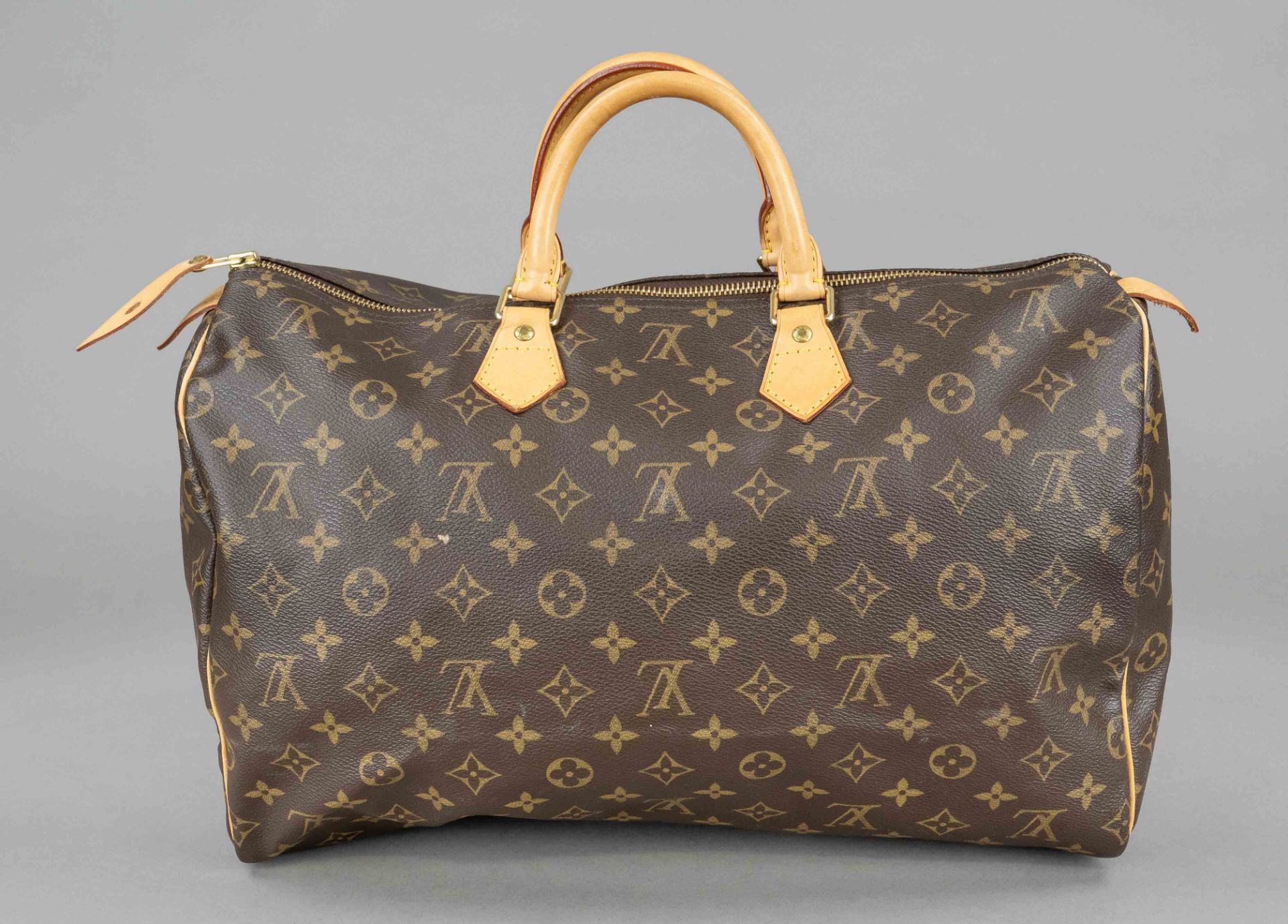 Louis Vuitton, Monogram Canvas Speedy 40, rubberized cotton canvas in classic logo print design with