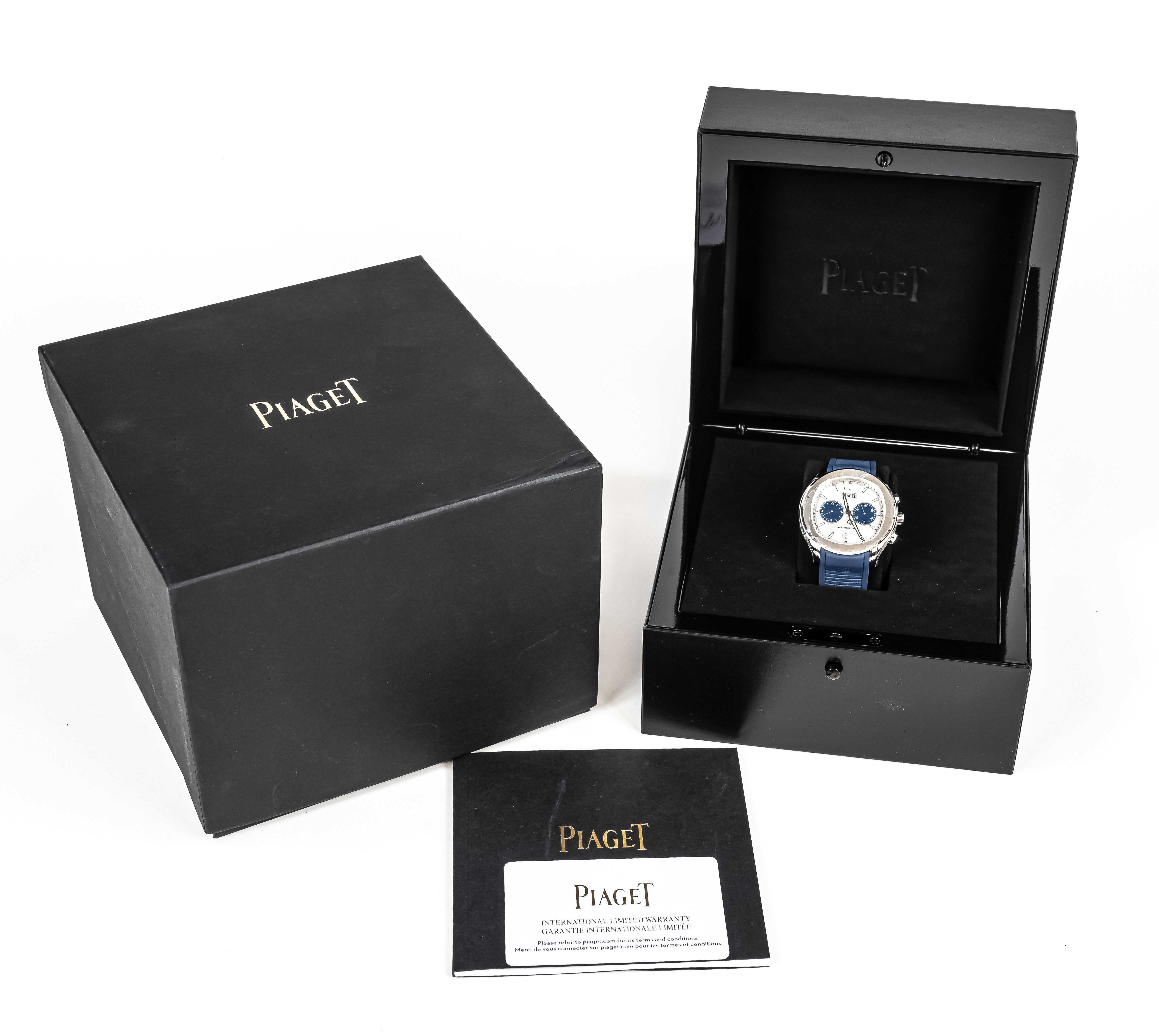 Piaget Polo S, chronograph, automatic with 50 hours power reserve, satin and polished steel case - Image 3 of 3