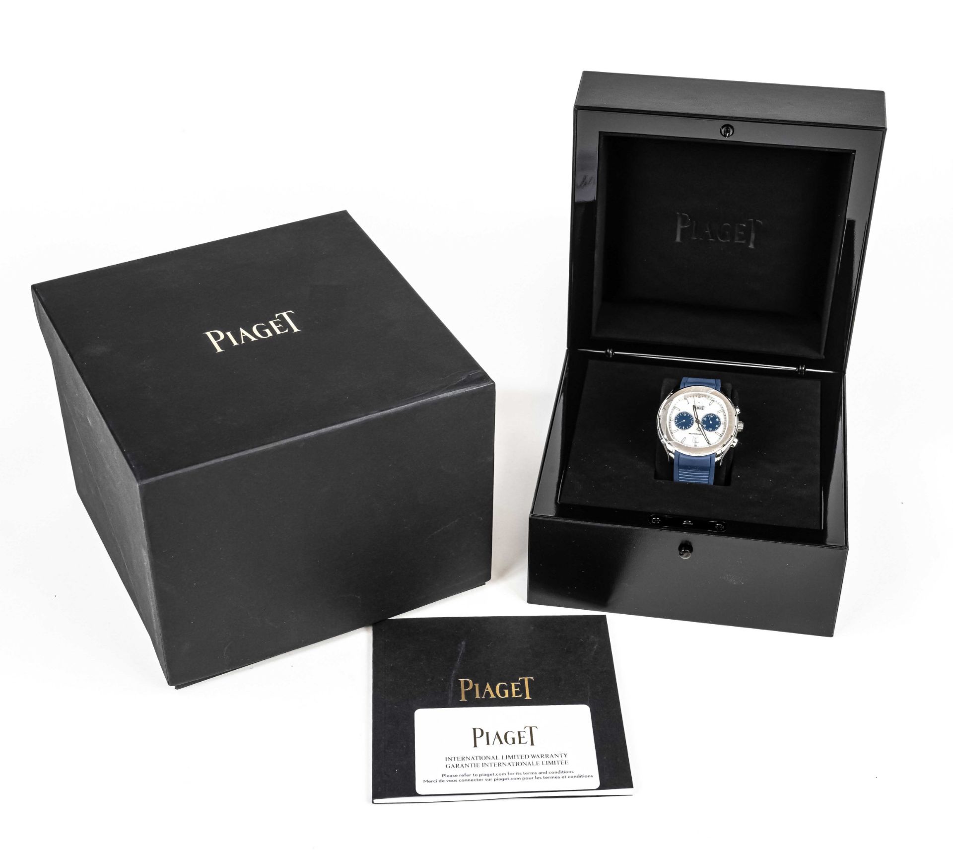 Piaget Polo S, chronograph, automatic with 50 hours power reserve, satin and polished steel case - Image 3 of 3