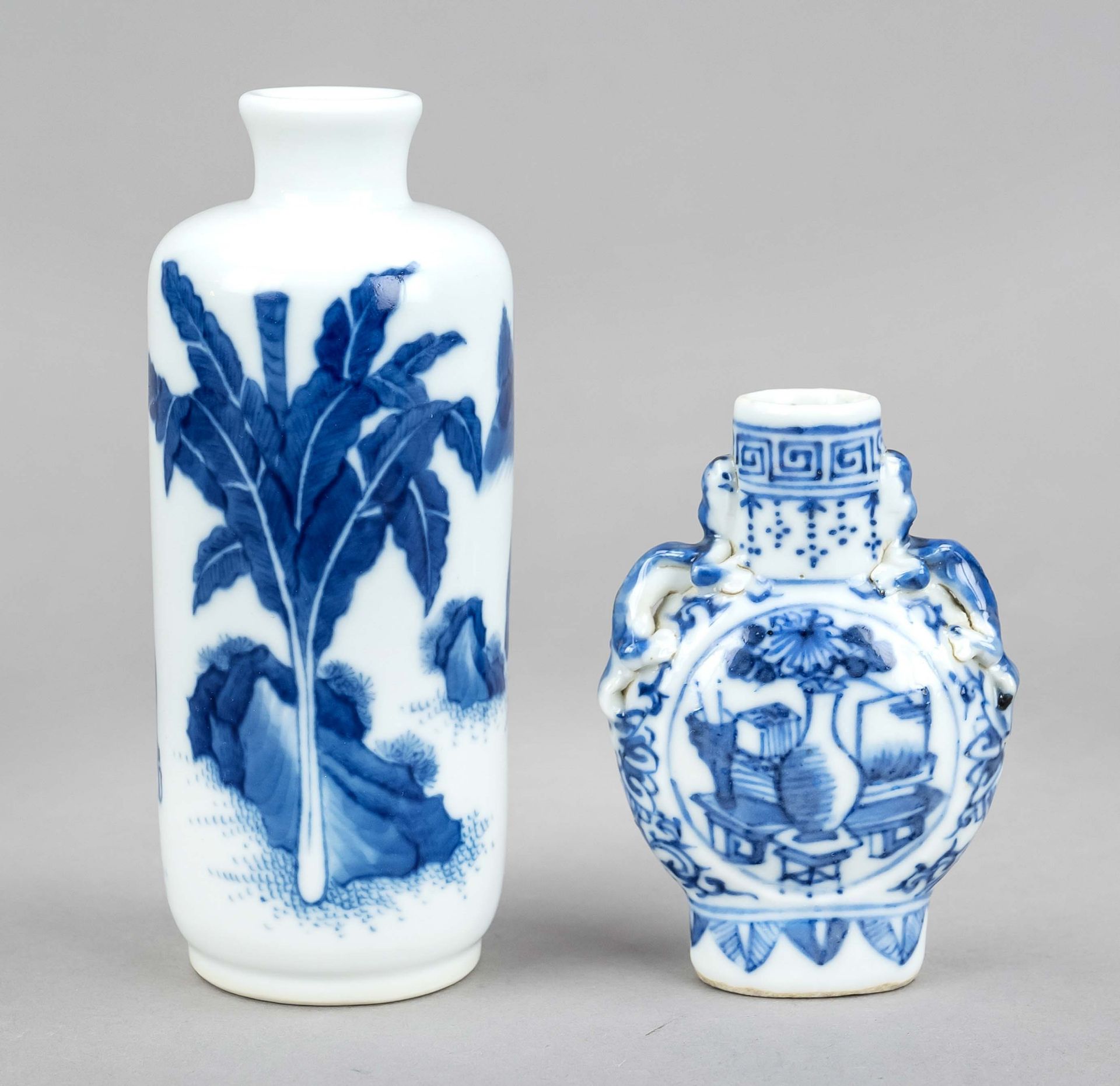 2 Blau-Weiß-Vasen, China, Qing - Bild 2 aus 2