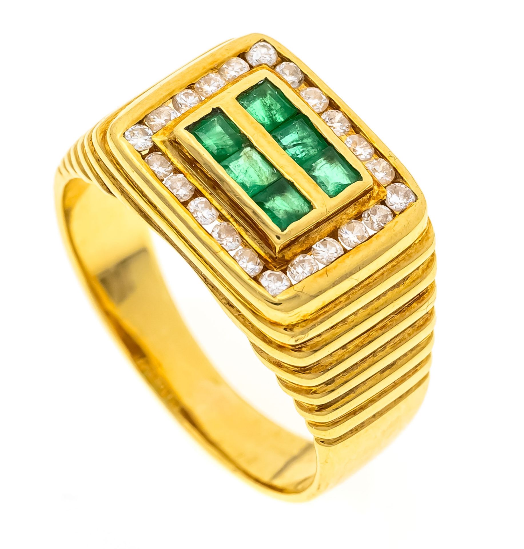 Smaragd-Brillant-Ring GG 750/0