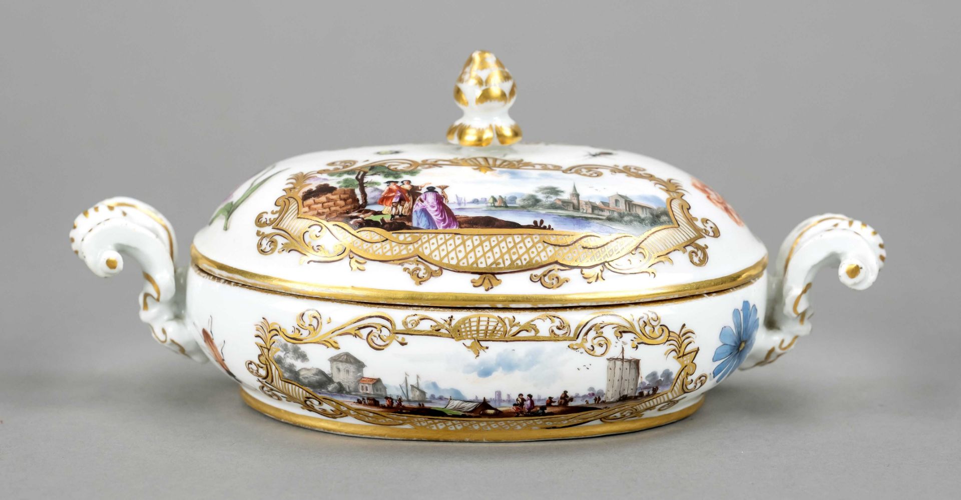 Kleine Deckelterrine, Meissen, - Bild 2 aus 2