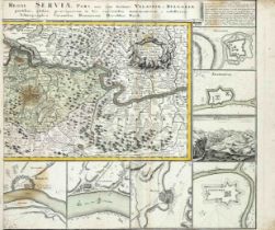 Group of 4 historical maps of the 18th century: Genoa ''Status Genuesis'' by Homann, Asturias ''