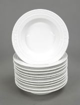 11 small deep salad plates, KPM Berlin, marks 1962-1992, 2nd choice, form Kurland, design for the