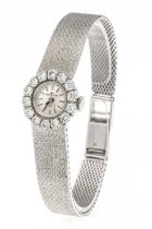 Amara ladies bracelet watch, 750/000 WG, with diamond zus. ca. 1,40ct. TW/Si, in lobed setting,