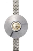 Rado Diastar 5, Ceramic case polished, around 1970, silverf. Dial with dot indices, silverf.