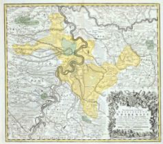 Historical map of the diocese of Speyer ''Territorium seculare episcopatus Spirensis (...)'', part-