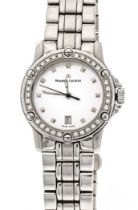 Maurice Lacroix, ladies quartz watch, steel, ref. 89819, screwed bezel set with diamonds, 30 add.