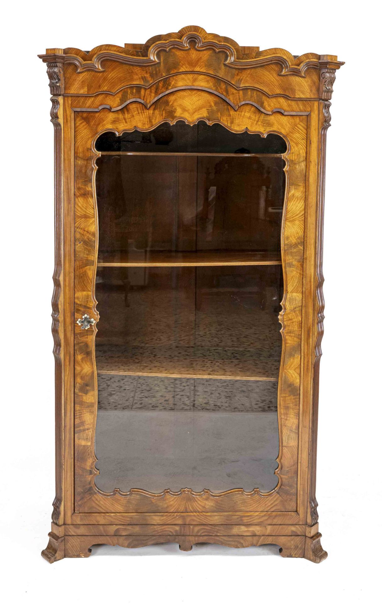 Display case, Louis-Phillippe circa 1860, mahogany, 1-door glazed body, ready to live in, 180 x 94 x