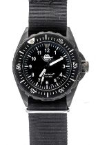 Bombfrog automatic movement diver watch, combat swimmer, black ion plated case, unidirectional