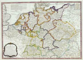 Historical map of Germany ''A New Map of Germany divided into its circles (...)'', border col.