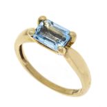 Blautopas-Ring GG 585/000 mit