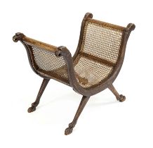 Gondola chair, 19th c., oak, wickerwork (minimally damaged), 67 x 82 x 48 cm.