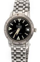 Zodiac Sea Wolf, steel case, ref. 722-916, around 1965, automatic cal. 70-72 running, black dial