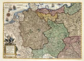Historical map of Germany ''Germaniae nova et accurata delineatio (...)'', col. copper engraved