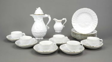 Coffee service for 6 persons, 20 pieces, Meissen, late 20th century, 2nd choice, from the famous