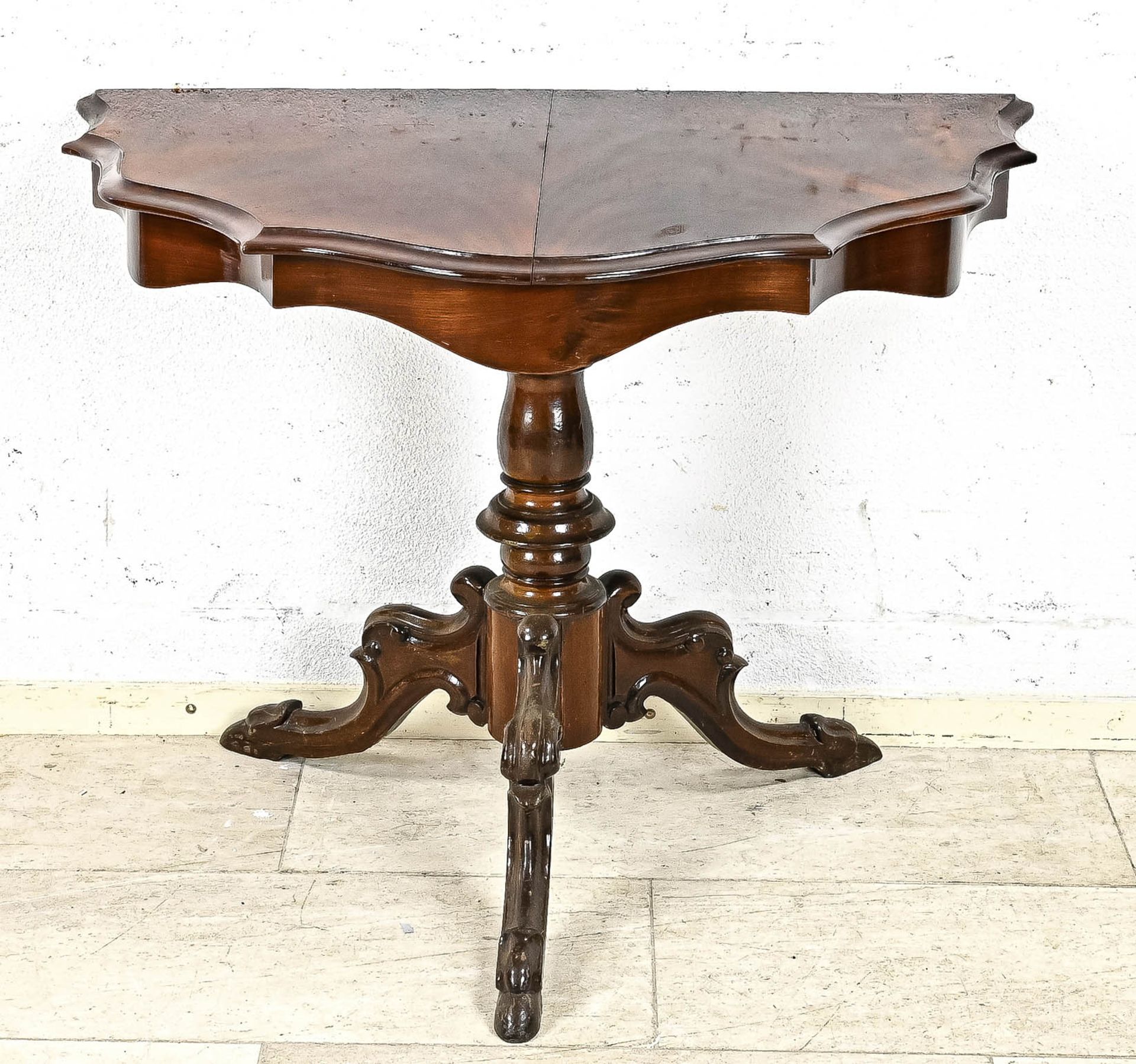 Console table around 1860, solid mahogany, 69 x 90 x 65 cm -The furniture cannot be viewed in our