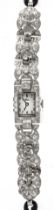 Avia platinum diamond watch, 32 diamonds total approx. 1,45ct., manual winding movement with lever