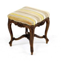 Baroque style stool, early 20th c., walnut, 43 x 37 x 37 cm.