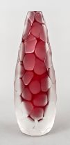 Large vase, Italy, 2nd half of 20th c., Vetro Artistico Murano, polygonal stand, flattened oval