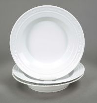 Three large soup plates, KPM Berlin, mark 1962-92, 2nd choice, form Kurland, design for the last