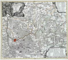 Historical map of Nuremberg and surroundings ''Territorii (...) Civitatis Norimbergensis (...)'',