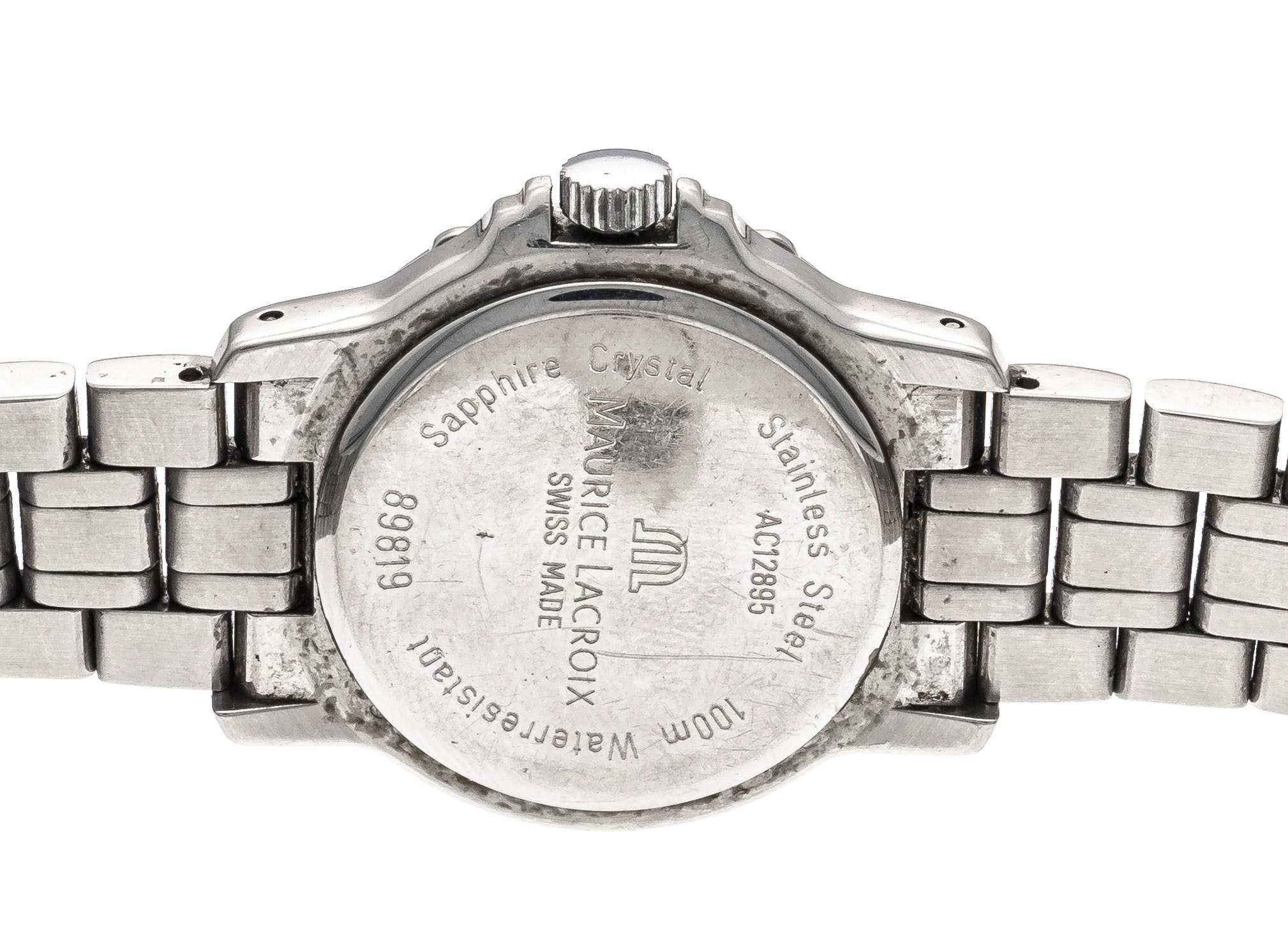 Maurice Lacroix, ladies quartz watch, steel, ref. 89819, screwed bezel set with diamonds, 30 add. - Image 2 of 2