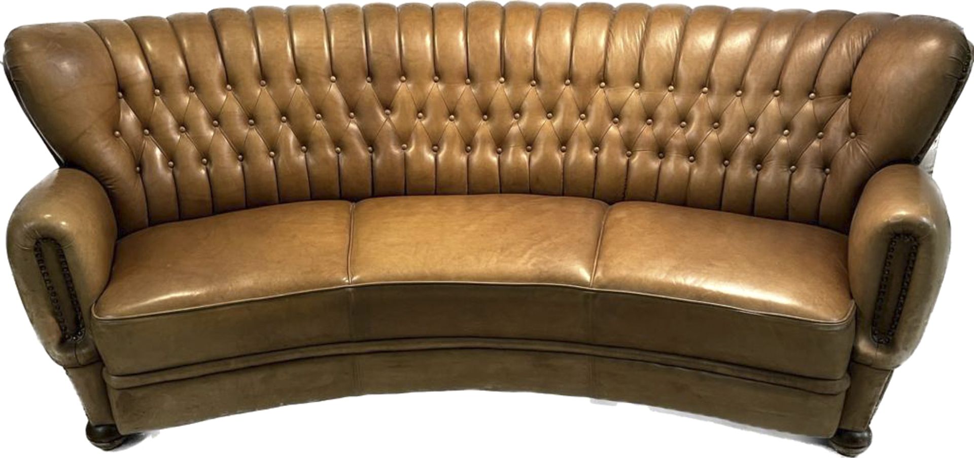 Sofa around 1920/30, leather upholstery, 80 x 230 x 80 cm - The furniture cannot be viewed in our