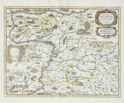 Historical map of the area around Wertheim in the north of Baden-Württemberg ''Comitatus Wertheimici