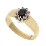 Saphir-Brillant-Ring GG/WG 585