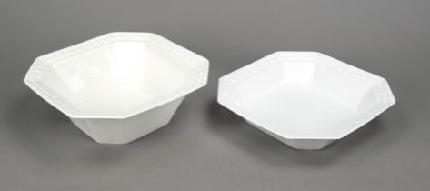 Two Caré bowls, KPM Berlin, 2nd half of 20th century, 2nd choice, form Kurland, design for the