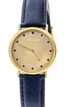 Georg Jensen gold watch, ref. 1347, GG 750/000, design Thorup & Bonderup Denmark, gold plated dial