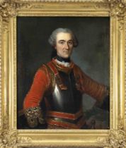 Anonymous portrait painter around 1800, representative portrait of a nobleman in breastplate, half