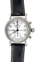 Limes men's watch chronograph automatic, steel case, movement ETA Cal. 7750 running, silverf. Dial