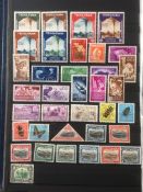 BOX WITH STAMP COLLECTIONS IN FIVE ALBUMS, GB WITH FEW MINT DECIMAL COMMEMS, CHINA,