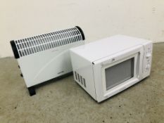 DAEWOO MICROWAVE OVEN AND WARMLITE ELECTRIC CONVECTOR HEATER - SOLD AS SEEN