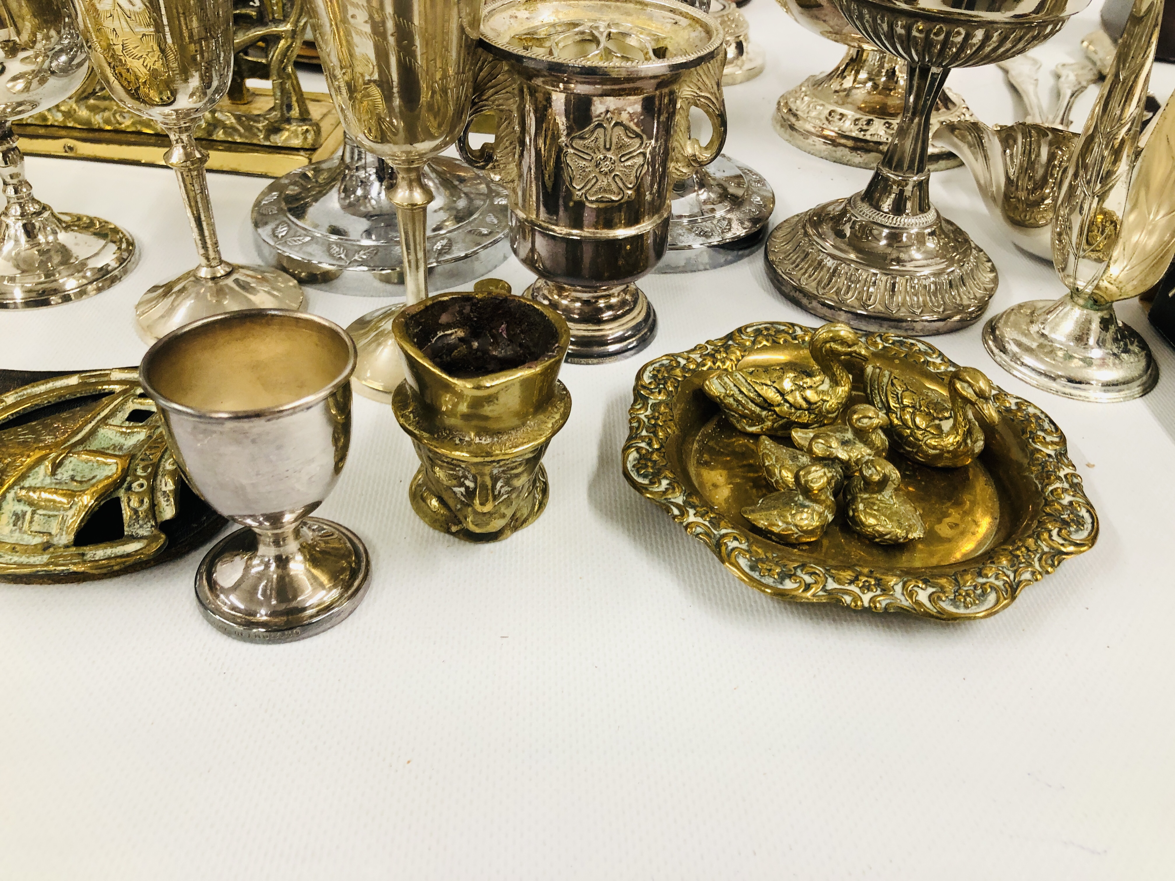 THREE BOXES CONTAINING SILVER RIMMED BOWL, SILVER PLATED WARES INCLUDING CANDELABRA, - Image 2 of 11