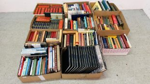 ELEVEN BOXES ASSORTED BOOKS TO INCLUDE SEA FARING, CLASSICS,