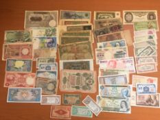 PACKET OF BANKNOTES, VARIOUS COUNTRIES, MIXED CONDITION (APPROX 50).